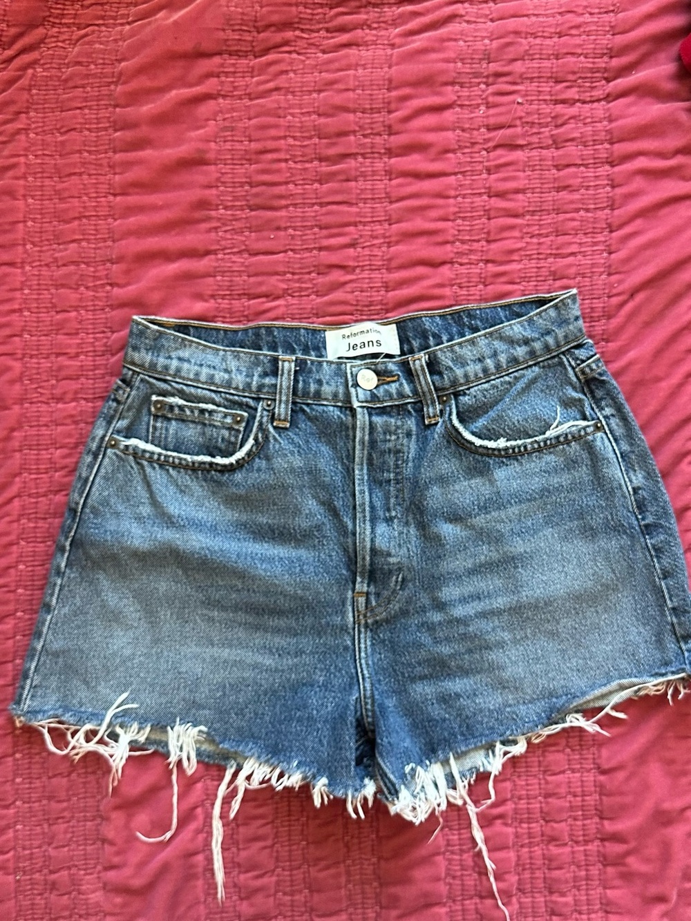 Reformation Dixie High Rise Jean Short in Sydney Wash